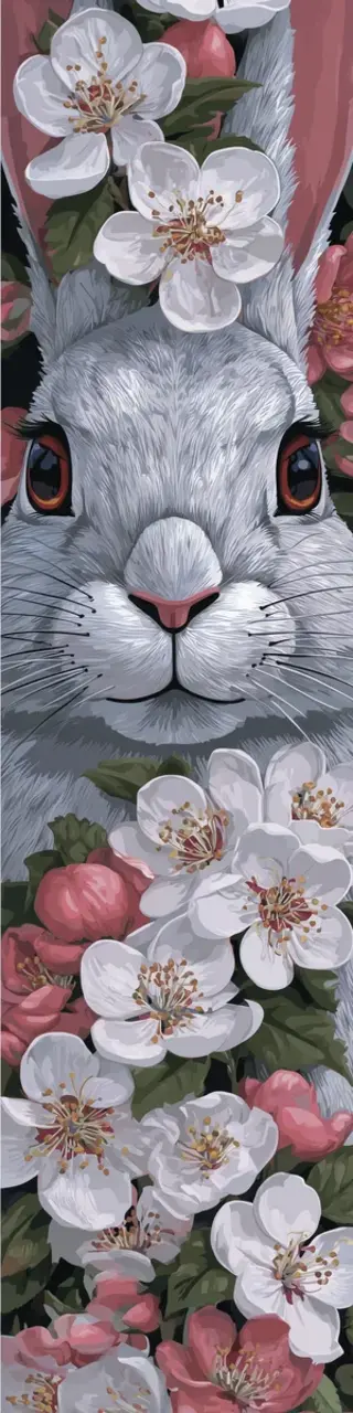 Free printable simple bunny flower face bookmark