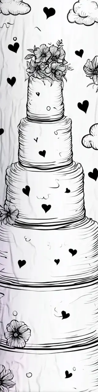 Free printable simple tall white wedding cake bookmark