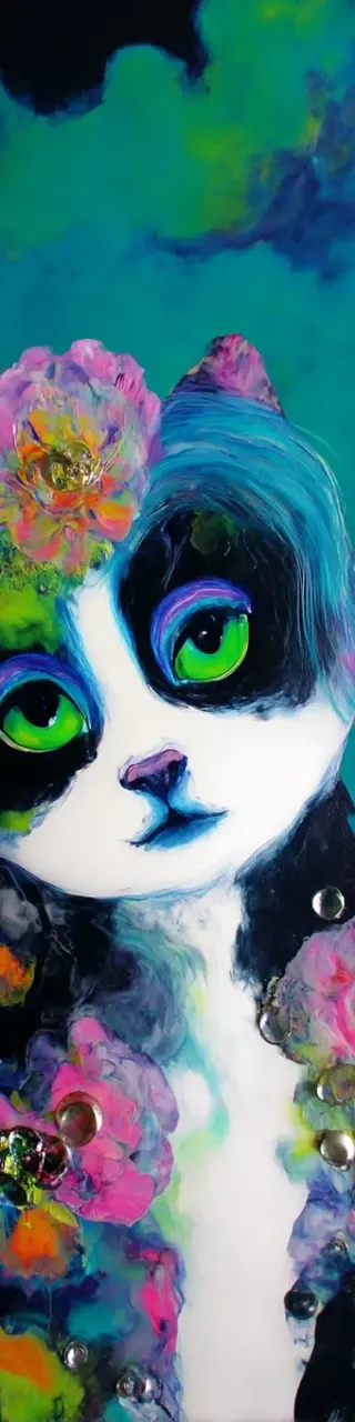 Free printable single hazy cat face bookmark