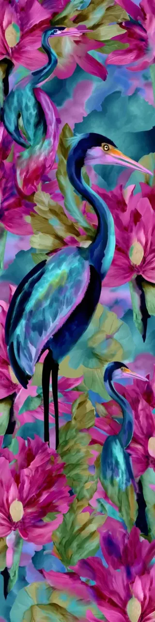 Free printable single heron colorful bookmark