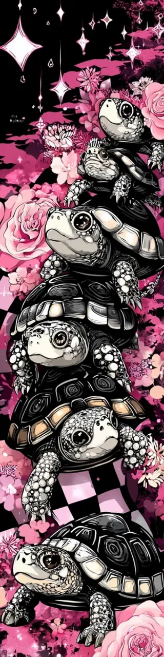 Free printable six turtles stacked bookmark