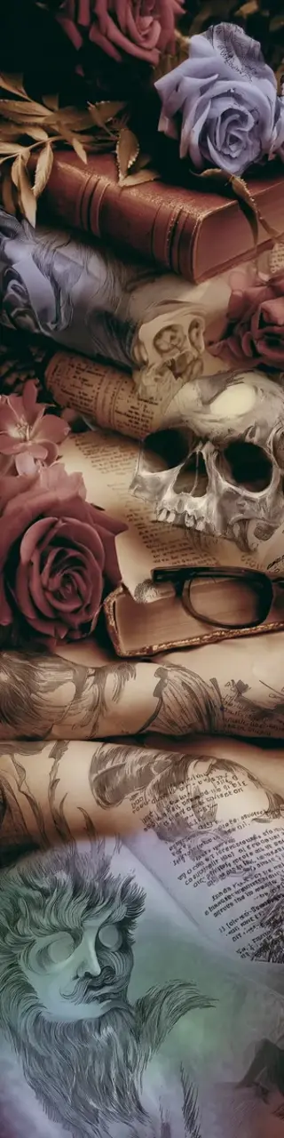 Free printable skull scrolls dark academia bookmark