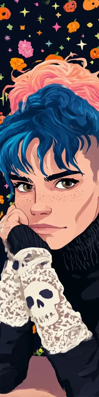 Free printable skull sleeves man bookmark