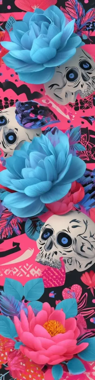 Free printable skulls and flowers bookmark