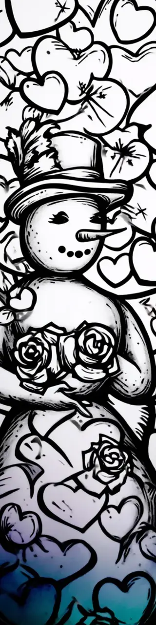 Free printable snowman coloring winter hearts bookmark