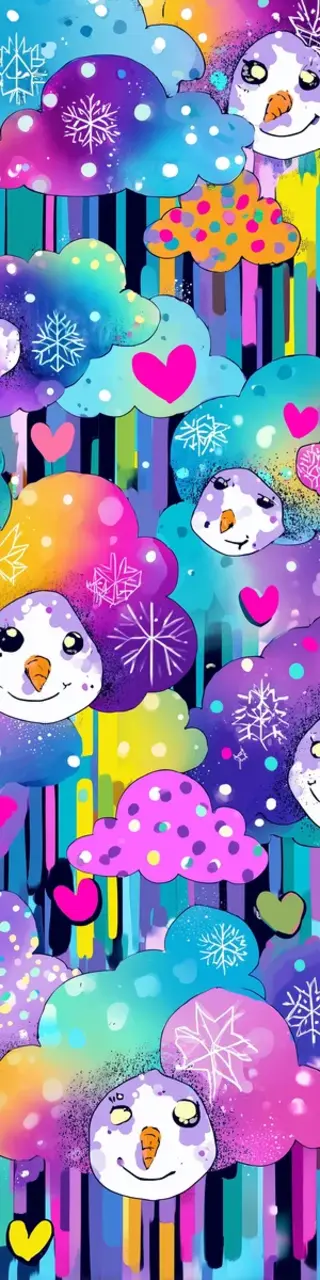 Free printable snowmen colorful bookmark