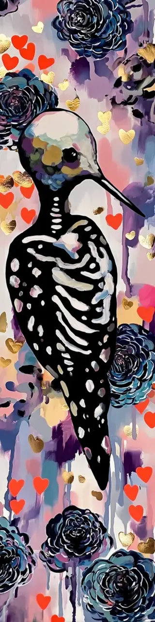 Free printable solo skeleton hummingbird bookmark