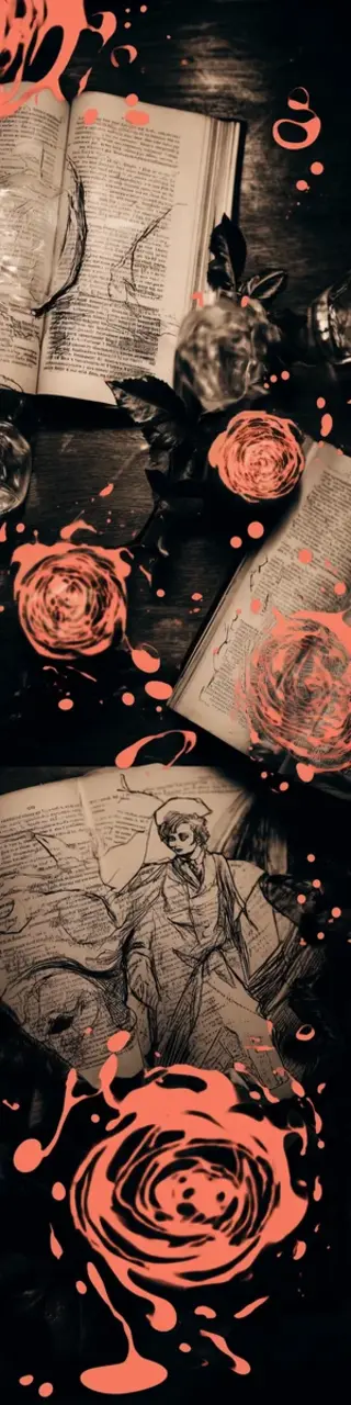 Free printable splatter dark academia bookmark