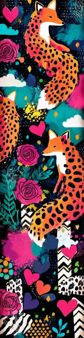 Free printable spotted orange foxes bookmark