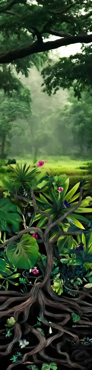 Free printable spreading jungle roots bookmark