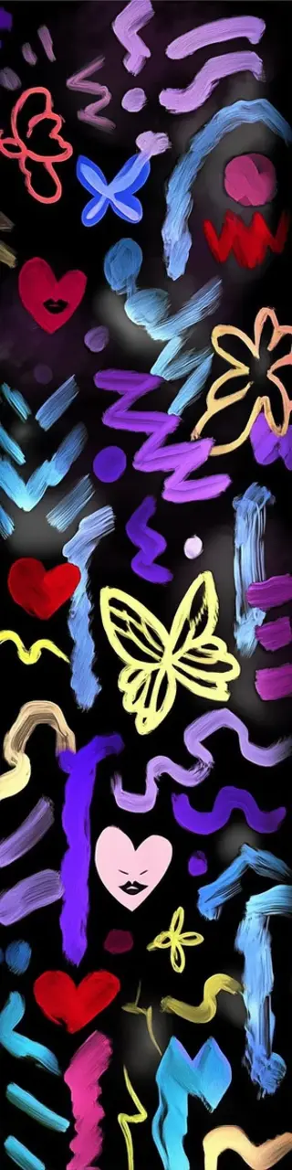 Free printable squiggles on dark bookmark