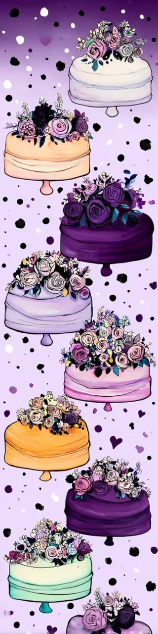 Free printable stacked purple cakes bookmark