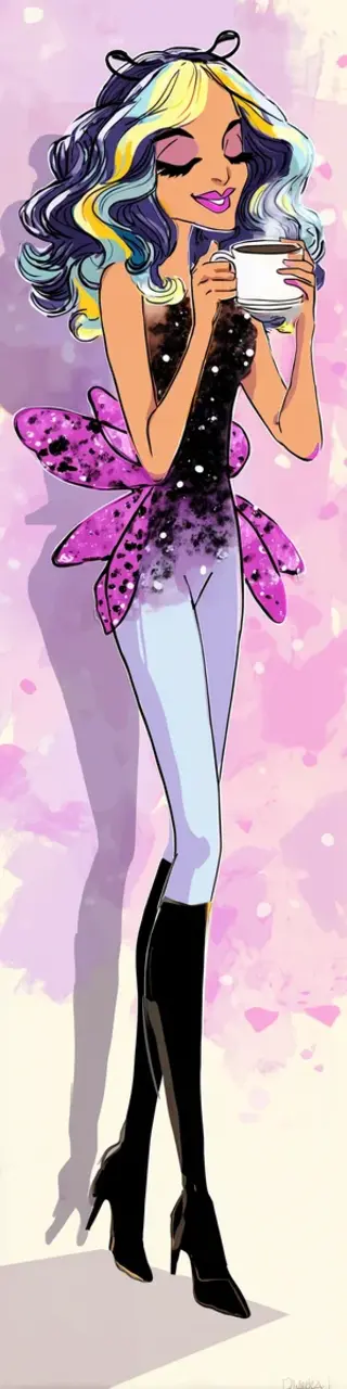 Free printable standing tutu coffee bookmark