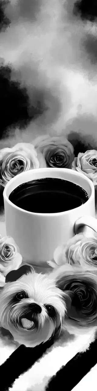 Free printable steaming coffee dog face bookmark