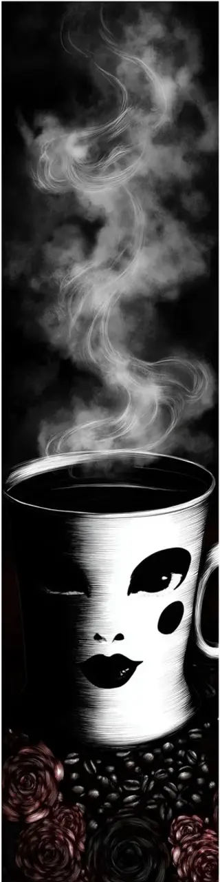 Free printable steamy face coffee bookmark