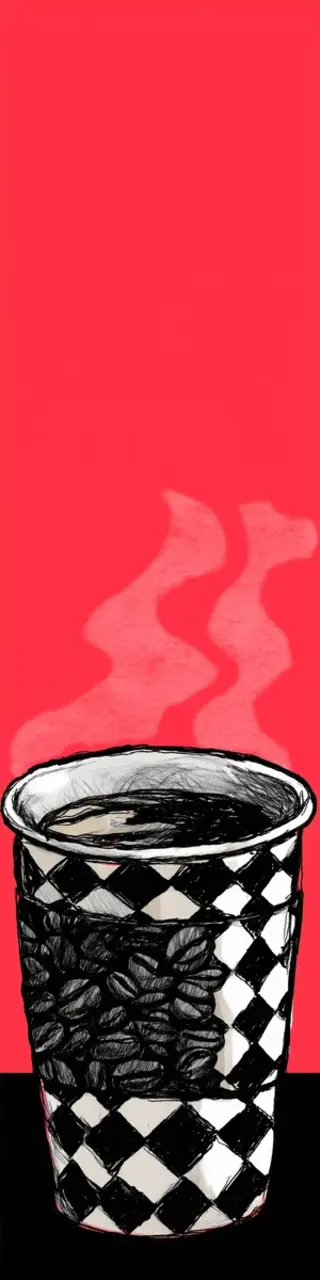 Free printable steamy red coffee bookmark