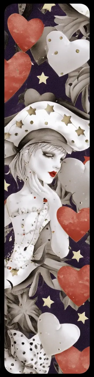 Free printable strange valentine hearts bookmark