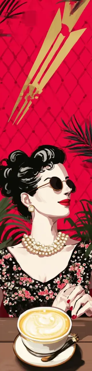 Free printable sunglasses woman coffee bookmark