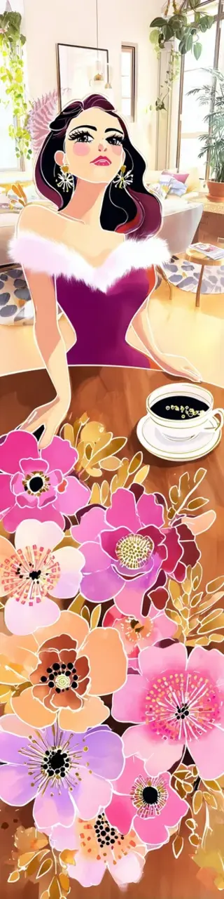 Free printable surprised with flowers coffee bookmark