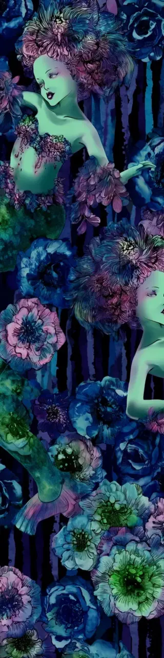 Free printable swimming mermaid children bookmark