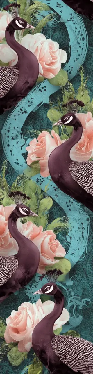 Free printable swirl classy brown peacocks bookmark