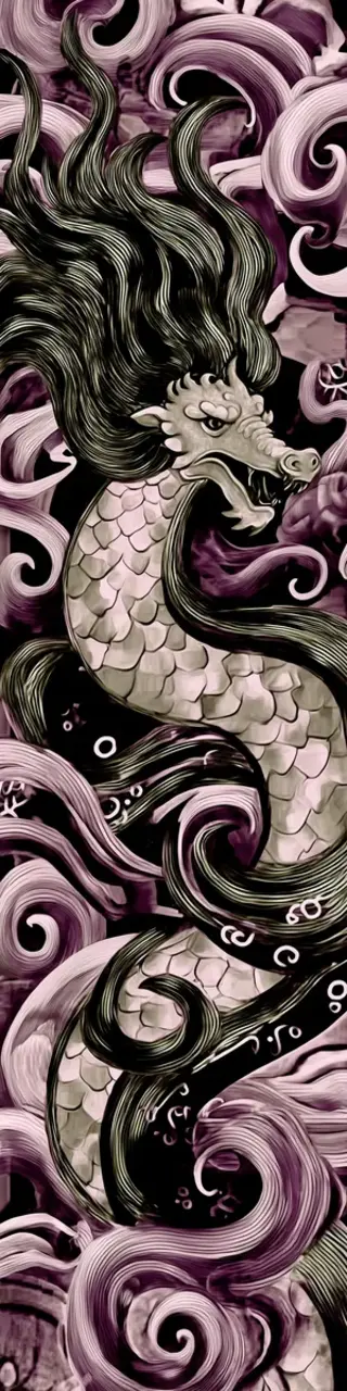 Free printable swirls dragon bookmark