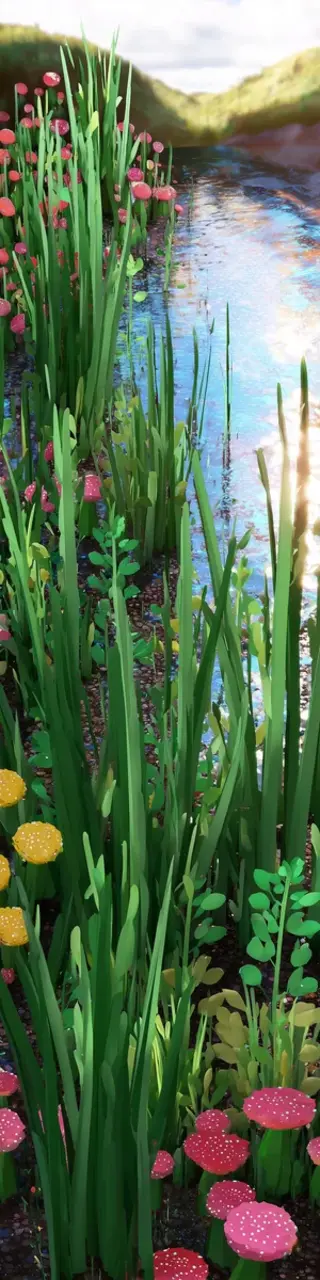 Free printable tall reeds by lake bookmark