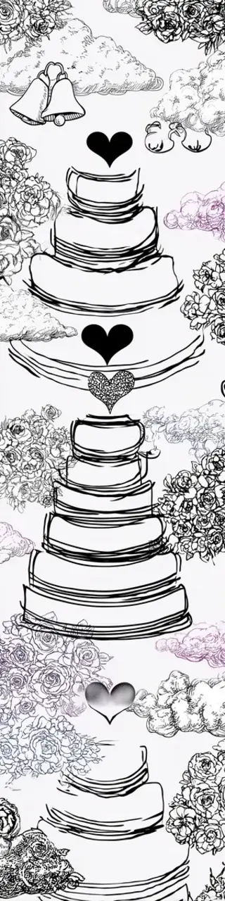 Free printable three cakes wedding bookmark