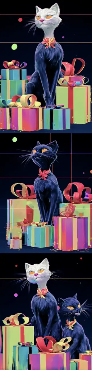 Free printable three cats with birthday boxes bookmark