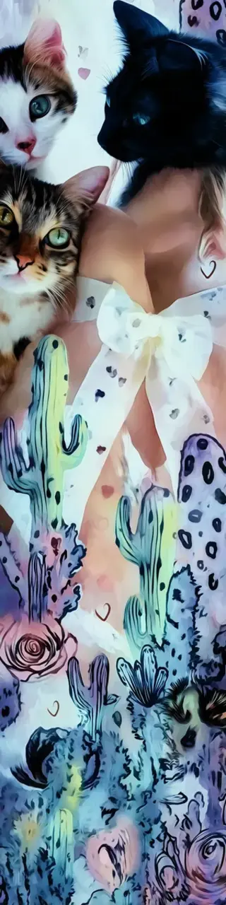 Free printable three cats bookmark