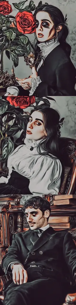 Free printable three gray dark academia bookmark