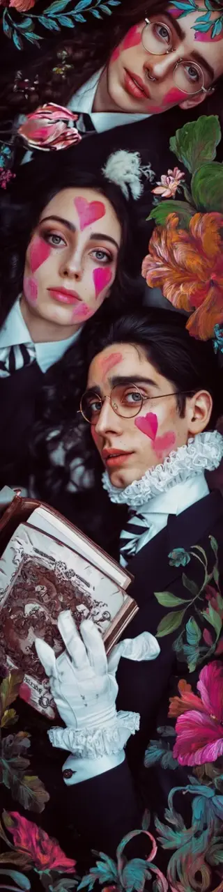 Free printable three people dark academia bookmark