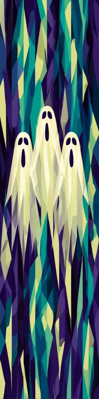 Free printable three stretched ghosts bookmark