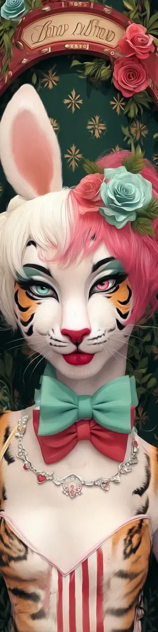 Free printable tiger stripe bunny bookmark