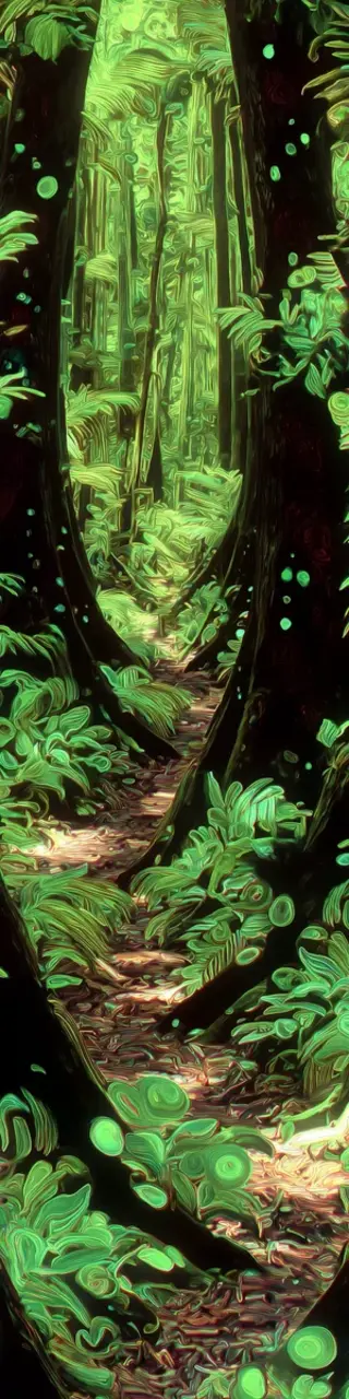 Free printable tree trunks jungle path bookmark