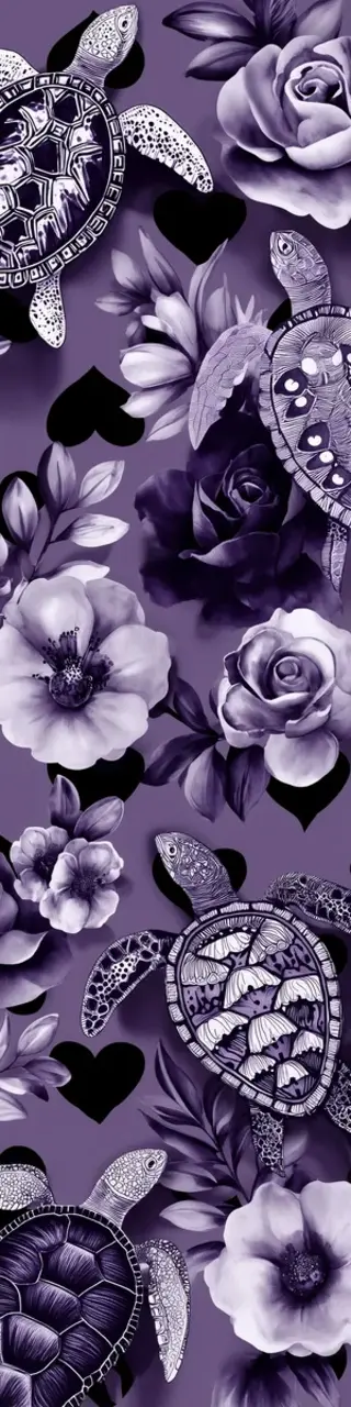 Free printable turtles on lavender flowers bookmark