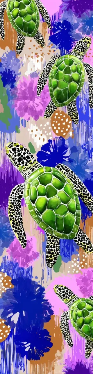 Free printable turtles swimming upward bookmark