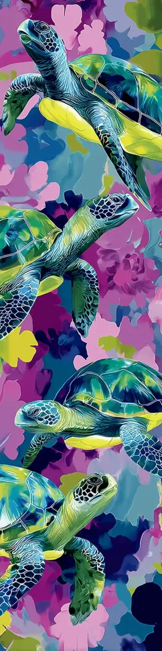 Free printable turtles watercolor background bookmark