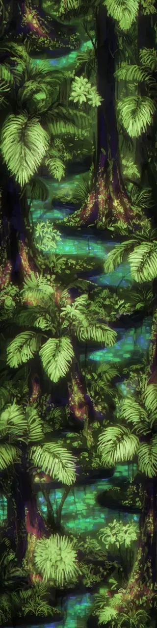 Free printable twisty river between plants bookmark