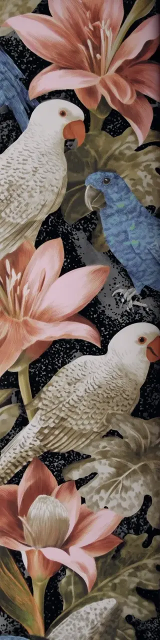 Free printable two white tropical birds bookmark