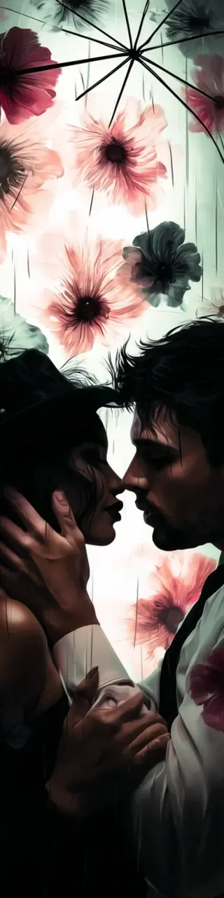 Free printable umbrella kiss bookmark