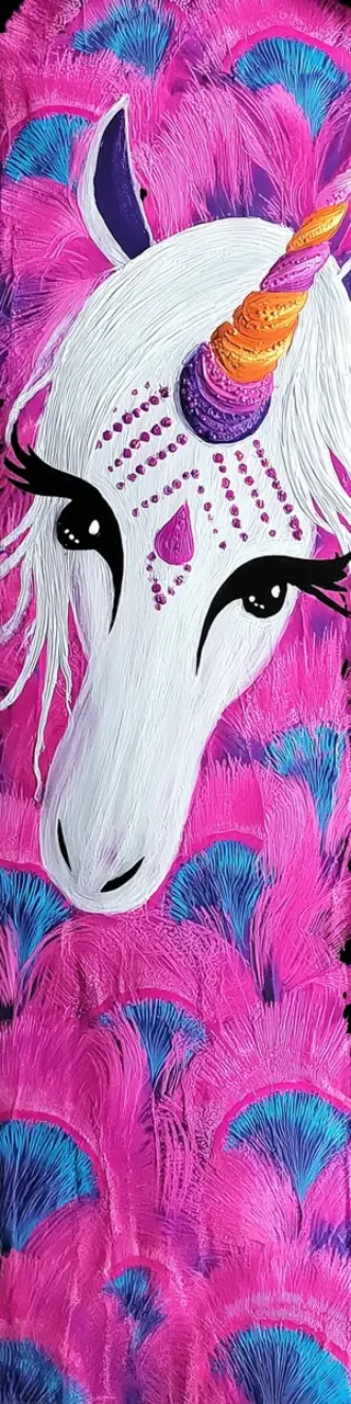 Free printable hot pink unicorn face bookmark