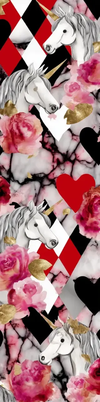 Free printable unicorns and red diamonds bookmark