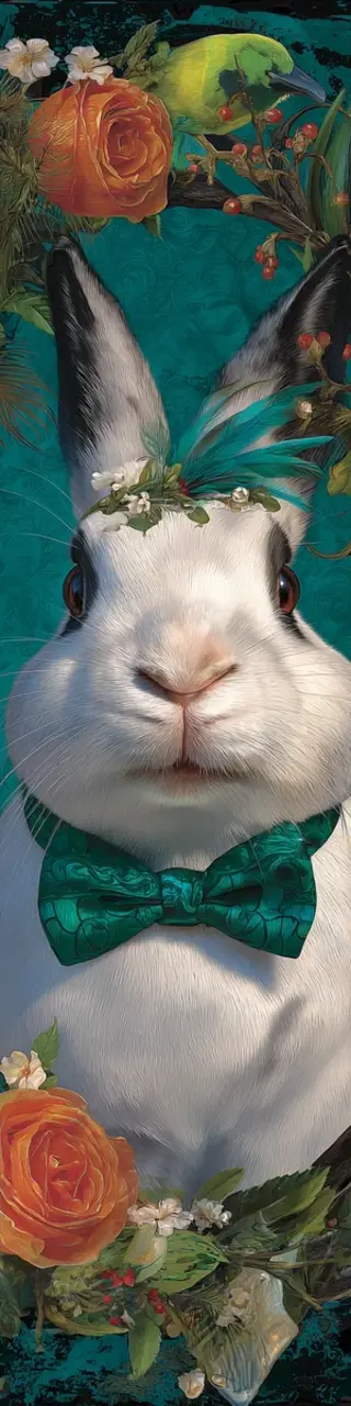 Free printable up close Easter bunny bookmark