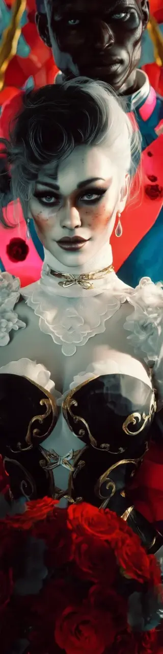 Free printable vampire clown lady bookmark