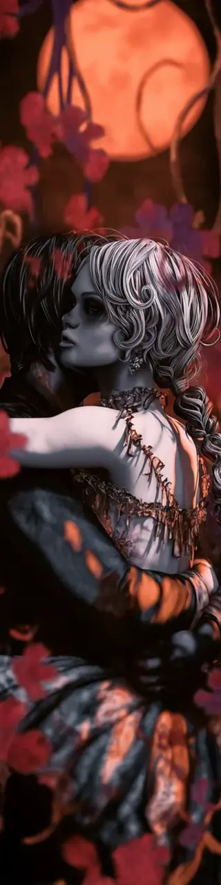 Free printable vampires hugging bookmark