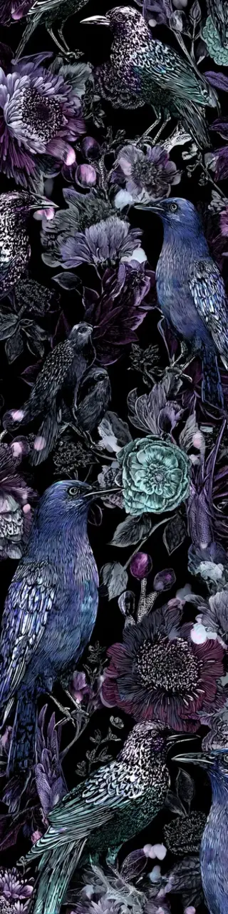 Free printable very dark birds bookmark