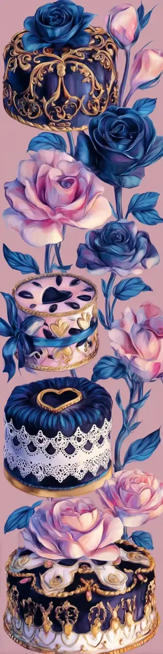 Free printable very ornate cakes bookmark