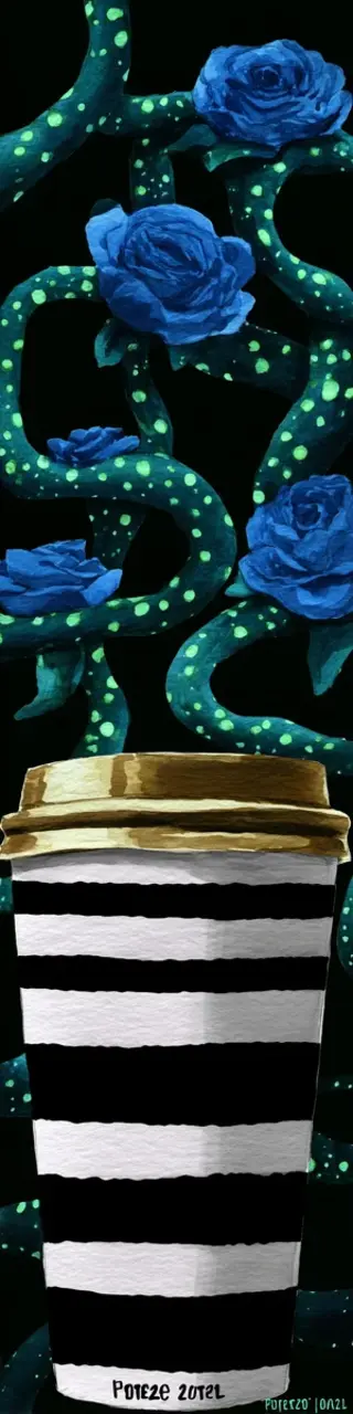 Free printable vines striped coffee bookmark