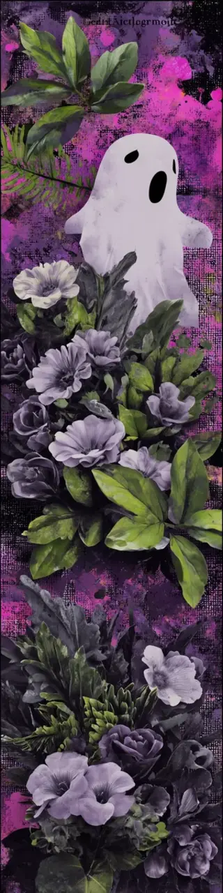 Free printable violets ghost bookmark